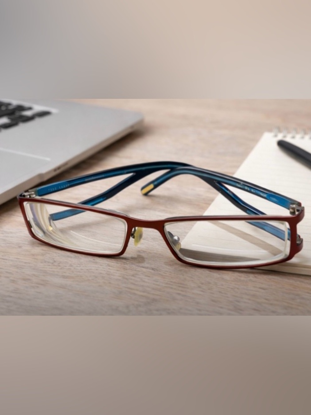 Ted Baker Gismo B121 Red Eyeglasses Frames Blue Interior 52-17 135mm Rare Color